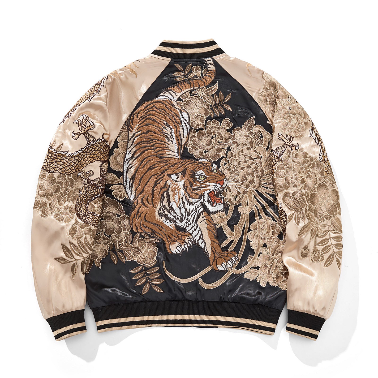 Mens Loose Fit Polyester Embroidered Chinese Style Jacket