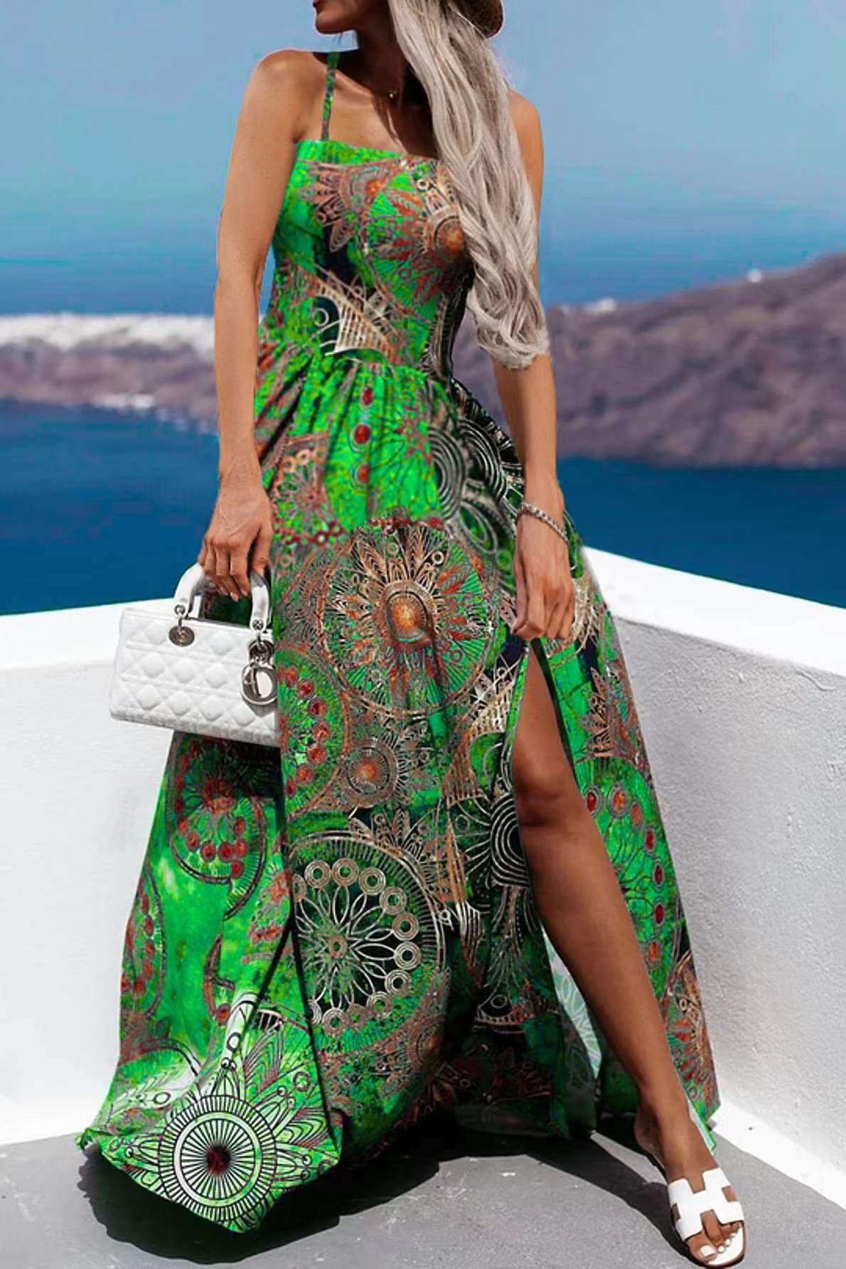 Bohemian Spaghetti Strap Dress For Women