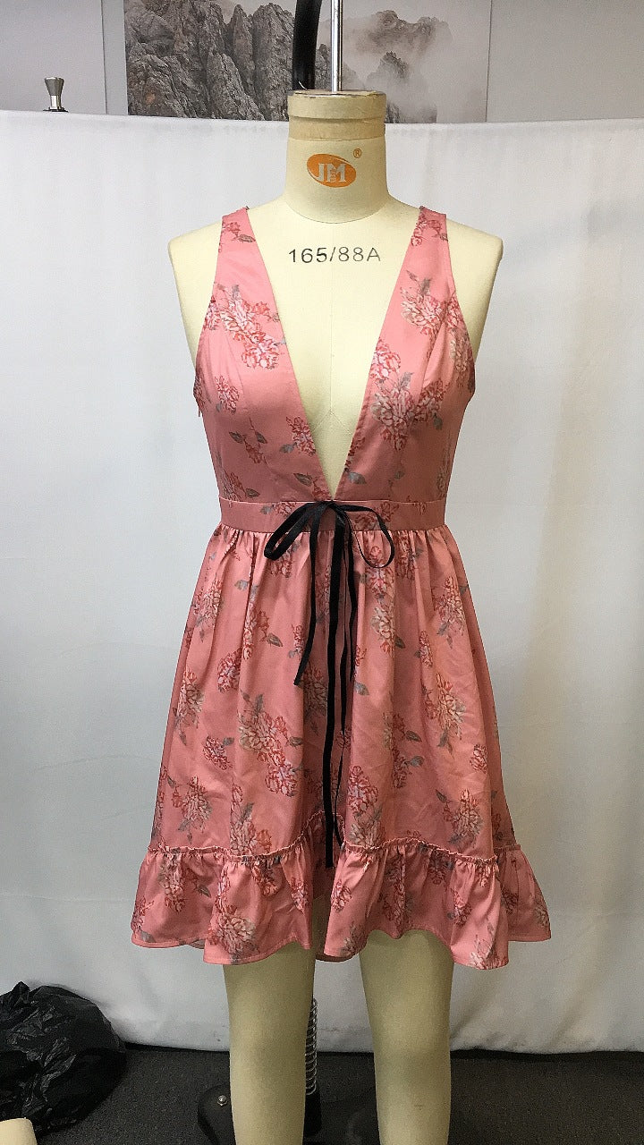 Women's Casual Versatile V-neck Bohemian Dress