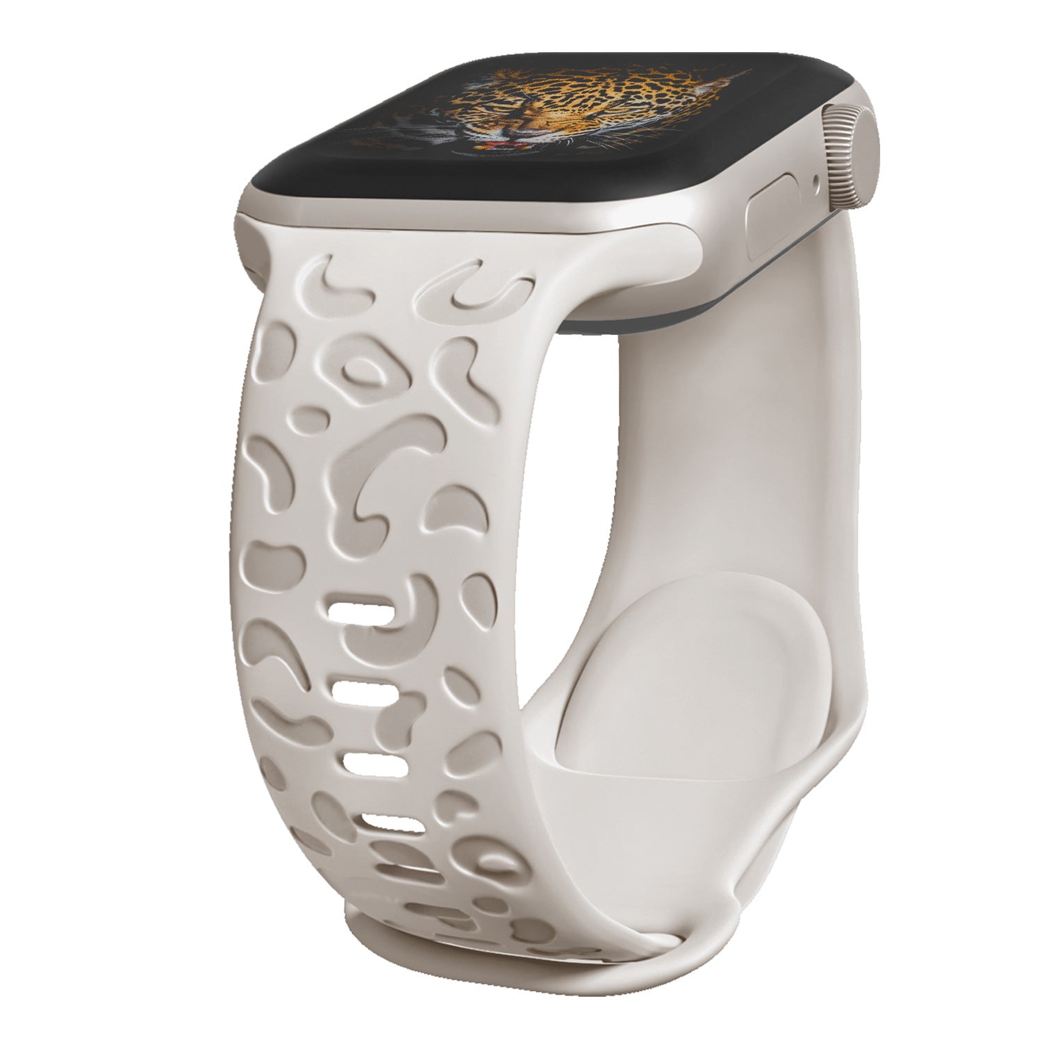 Applicable Watch Strap Watchs8ultra Laser Carving Embossed Leopard Print Butterfly Clasp Silicone