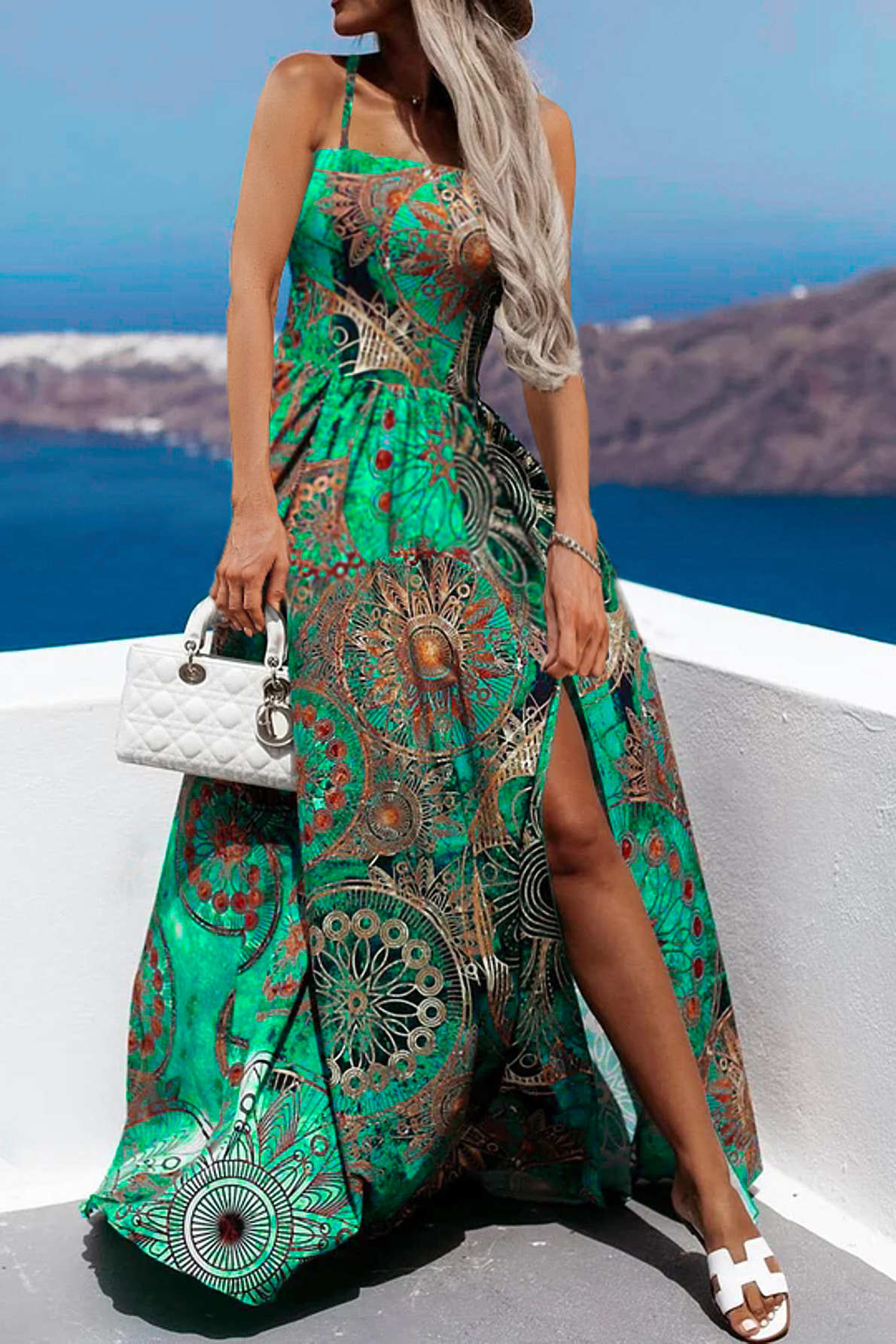 Bohemian Spaghetti Strap Dress For Women